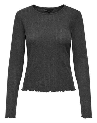 Only - ONLCarlotta L/S Langærmet Trøje - Dark Grey Melange